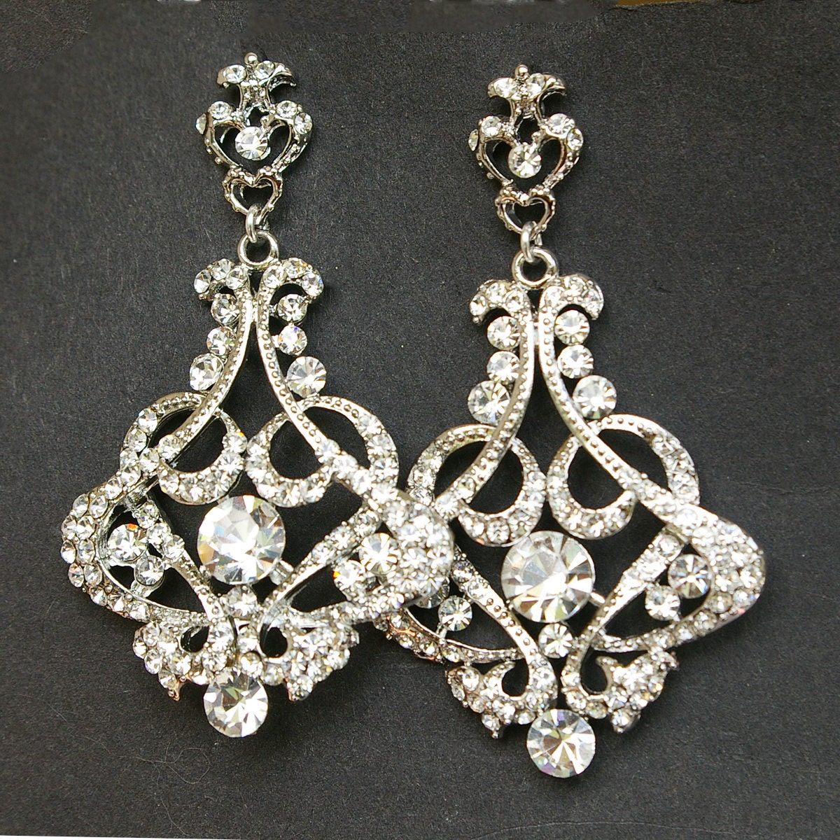 Crystal Chandelier Bridal Earrings Vintage Wedding Earrings