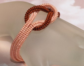 Mediterranean ... Bracelet . Terra Cotta . Peach . Ndebele Rope . Knotted . Knot Ready for Prime Time . Casual . Everyday . Beadwoven