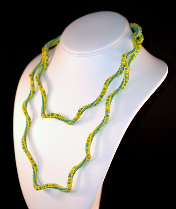 Turquoise Lemon and Lime Twist Necklace . Bracelet