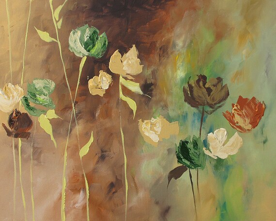 Original Painting Flower Abstract Art Landscape Floral