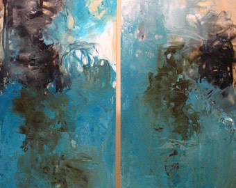 Original Paintings Abstract Encaustic Mixed Media Art by Aisyah Ang with Cert