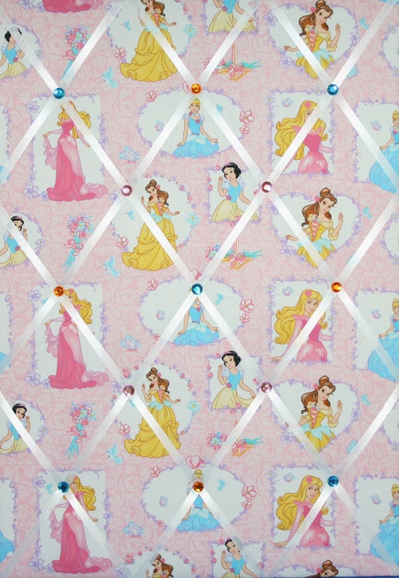French Ribbon Memo Board made with Disney Princess Fabric