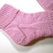 Hand knit flip flop socks -- Toeless pedi socks -- Mini foot hugs in pink blush -- 100% wool yarn