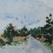 Service Path, Original Small Landscape Painting on Panel