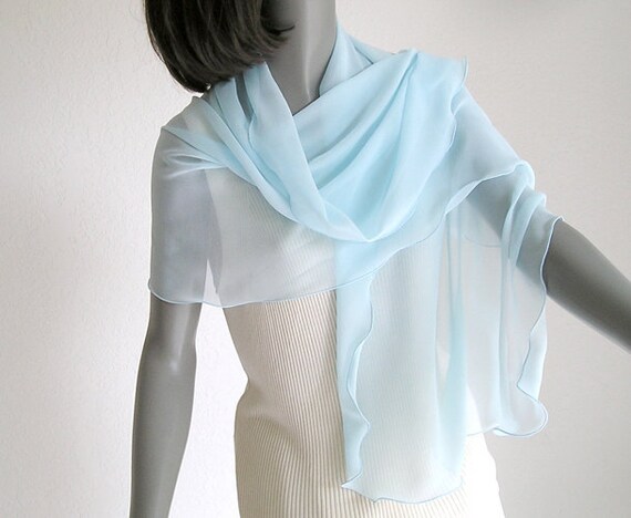 blue chiffon wrap