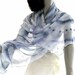 Silver Cloud Gray White Shawl Wrap, Unique Hand Painted Silk Chiffon Stole, JOSSIANI