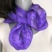 Purple Phlox Scarf, Small Neck Scarf Scarflette, Black Accents, Hand Painted Silk Small Neck Scarf, OOAK, JOSSIANI.