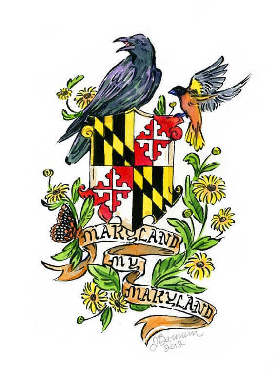 items similar to maryland my maryland with flag raven and items similar to maryland my maryland with flag raven and
