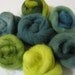 Hand-dyed Wool Roving Grab Bag - Leaves of Green, a Paintbox for Felt Makers - Free Domestic Shipping