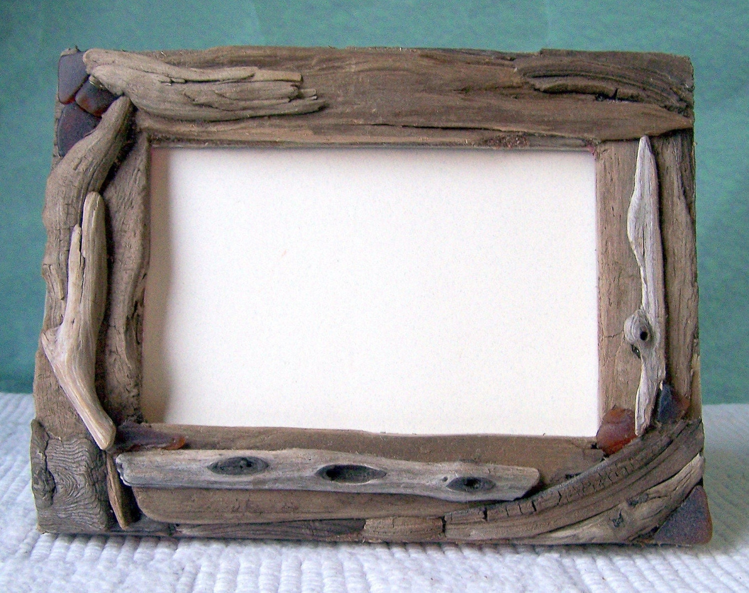 Driftwood Picture Frame 6 x 4 Root Beer Beach Glass