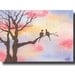 Sunset ACEO love birds ORIGINAL sunrise tree bird watercolor painting by Melanie Pruitt SFA