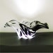 Black and White Glass Freeform Wavy Bowl