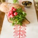 LIMITED EDITION Red Double Vine Hand Printed Table Runner, White Linen