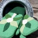 Felted Wool Mittens- Garden Blooms in Green-Upcycled Clothing