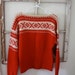 Vintage Knit red and White Sweater-Skiing Beauty