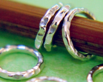Handmade Sterling Ring Stitch Markers, Set of 6, US5