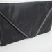 Jumbo Leather Envelope Clutch. Black and Gray.