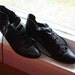 GOING VEGAN SALE 6.5 Black Ruffled Granny Boots. By Calico.