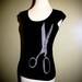 Black and Silver Scissors Top