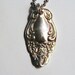 Silver Spoon Pendant Baroque Rose Pattern Recycled Spoon Jewelry