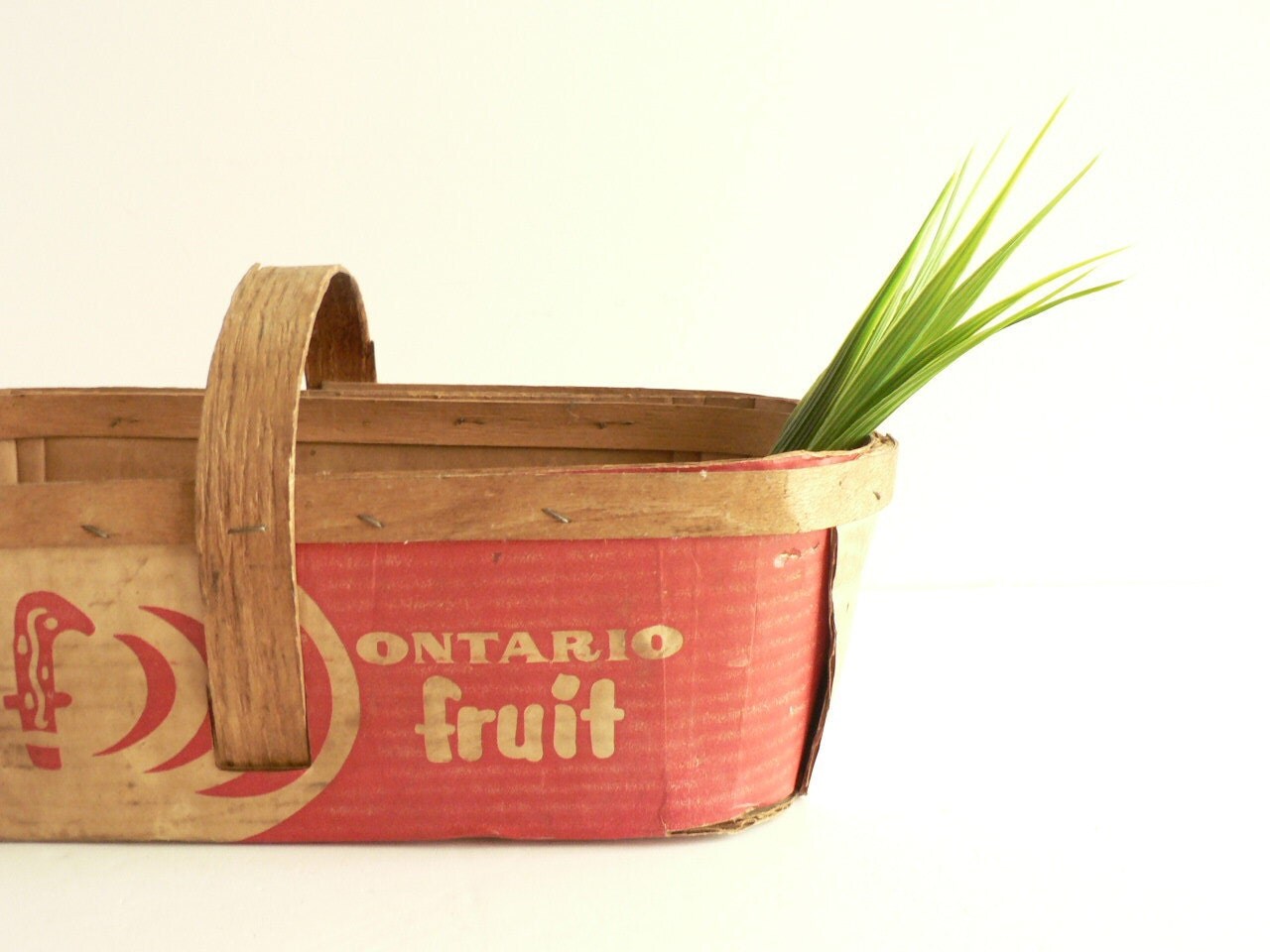 Vintage Rustic Market Basket Ontario Fruit