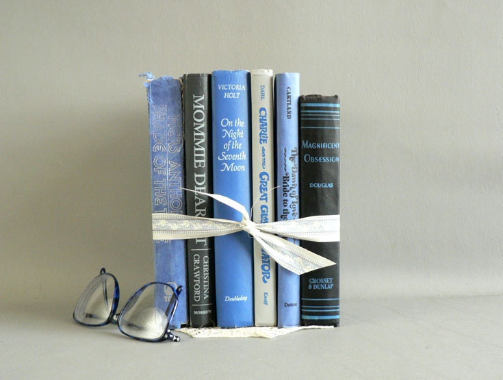 Home Decor Vintage Books Set of 6 Display Books by Etsplace