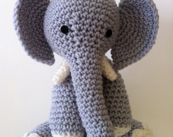 Items similar to Elephant Crochet Stuffed Doll Toy Round Adorable Baby ...