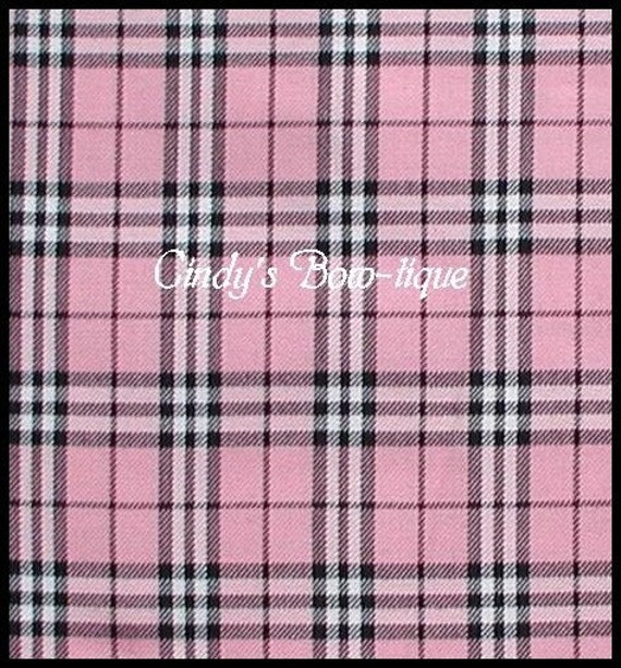 BURBERRY PLAID PINK BLACK WHITE FABRIC 1 YARD 58 INCHES WIDE