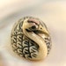 Carved Alabaster Crane Egret Bird Ojime Animal Focal Bead