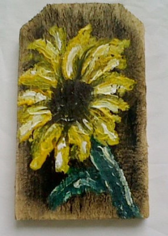 Sunflower Painting on wood wall art wall decor folk art