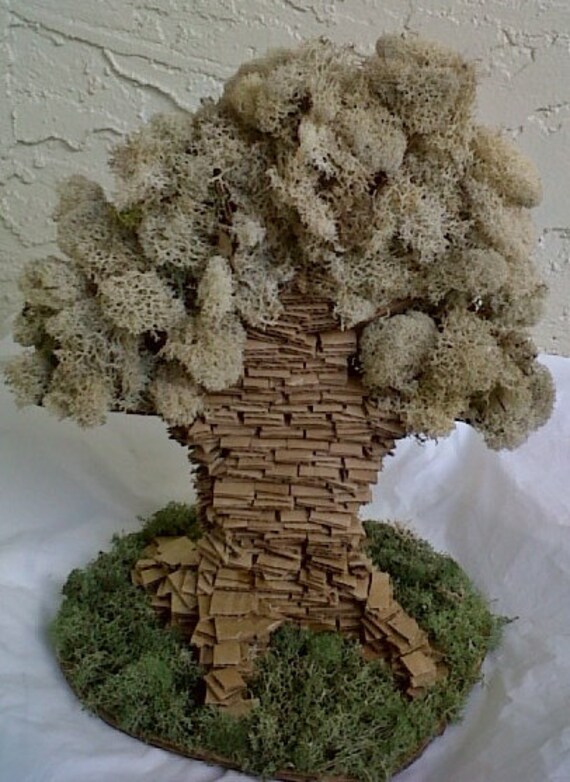 Items similar to Pizza Box Tree Sculpture, Recycled Art, Cardboard art