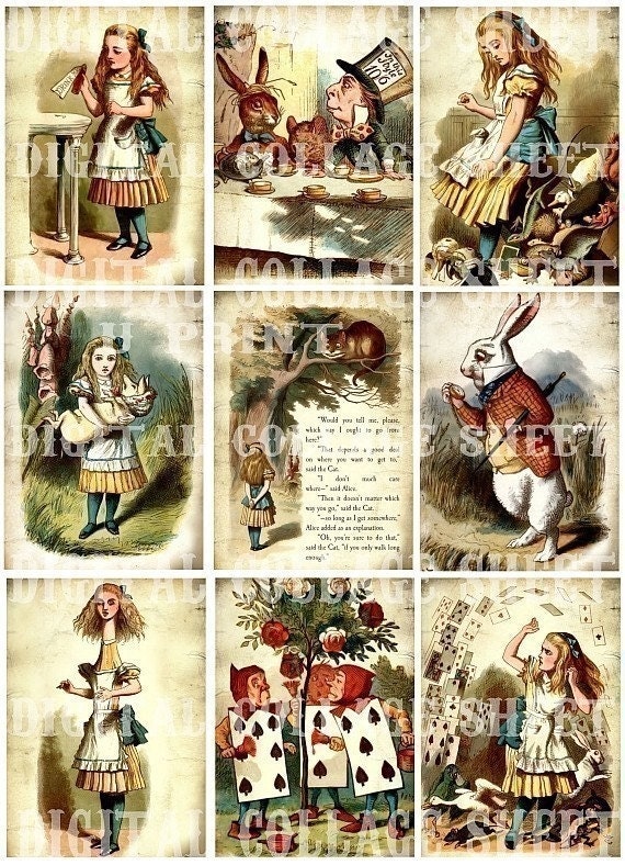 Alice in Wonderland Vintage Images Digital by LandofEnchantment