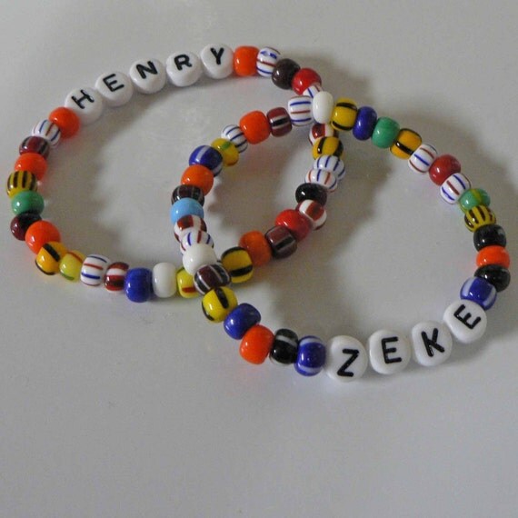 Party Favors Personalized Name Bracelets Bright Colorful