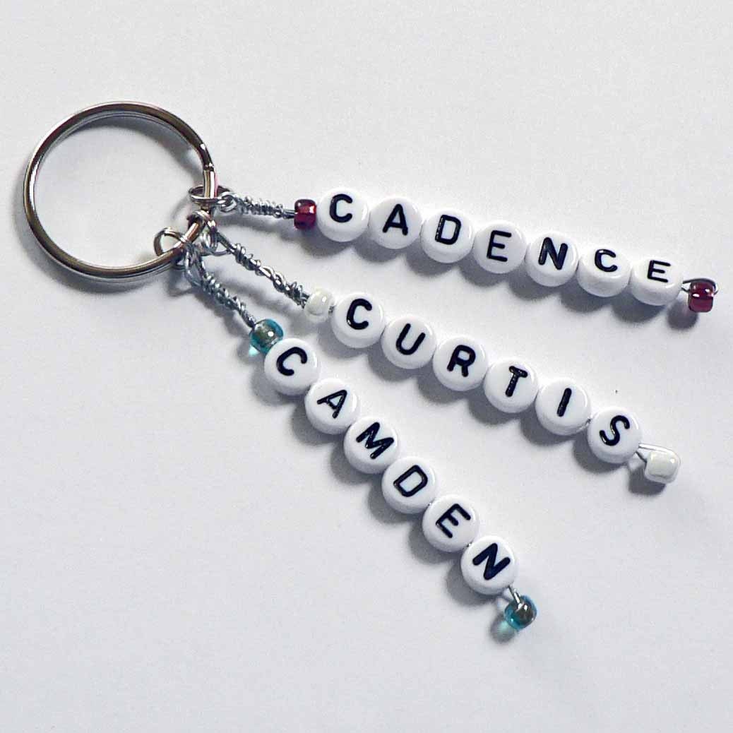 Name Key Ring Keychain Childrens Personalized with birthstone