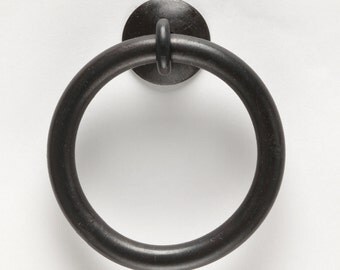 XL Thick Ring Pull 0105-11 - Wrought Iron Kitchen Cabinet Hardware, blacksmith made cabinet handles, drawer handle, door pulls, drawer pull