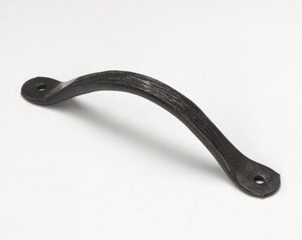 Tree Bark Handle 0912 - 4 3/4" Centers - Black Wrought Iron Handles, door handles, drawer handles, cabinet handles, pulls, blacksmith forged