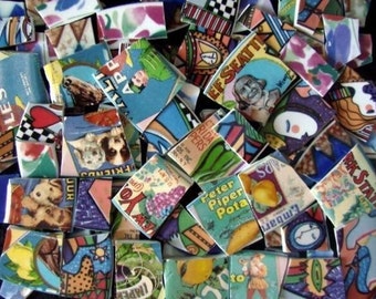 Mosaic Tiles Supple Retro Art Deco Metropolitan Faces Mix Broken Plate Vintage Labels 100