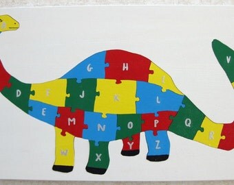 wooden dinosaur alphabet puzzle