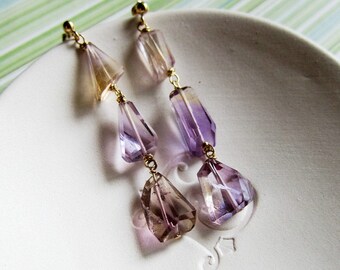 Morning Glory earrings - ametrine & 14k goldfilled *LAST PAIR*