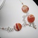 Orangina Bubbles - sunstone, sardonyx agate coins and sterling silver necklace