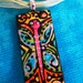 SALE HALF OFF Dragon fly pendant handpainted art bead pendant jewelry