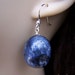Natural Large Dumortierite Nugget Sterling Silver Earrings