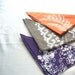 triangle bandanas. purple gray orange