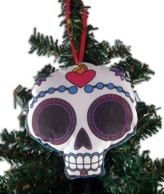 Sugar Skull Stuffed Ornament