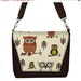 ON SALE Digital SLR Camera Bag Purse Womens Camera Case Bag - Cute Owls brown rust blue - InStock