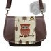 DSLR Camera Bag Slr Camera Messenger Bag Vegan Brown Leather Cute Owl Zipper Padded Deluxe Model - In Stock