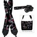 Dslr Camera Strap SLR Digital Camera Padded Strap Nikon Canon - Tiny Cherry Blossom black white red RTS