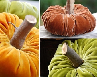 VELVET PUMPKINS They are all the rage. Make your own today. Fabric Pumpkin Sewing and Craft Pattern eBook - Immediate Download