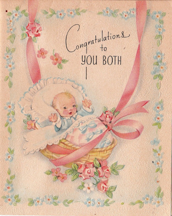 Vintage 1940s Congratulations To You Both by poshtottydesignz