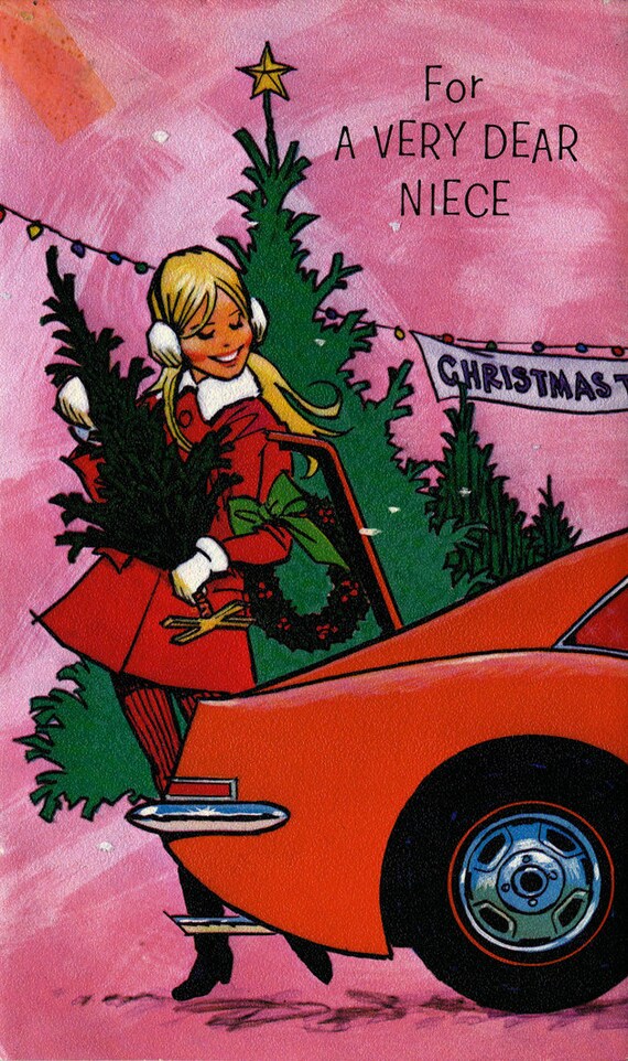 Vintage 1971 For A Very Dear Niece Christmas Greetings Card